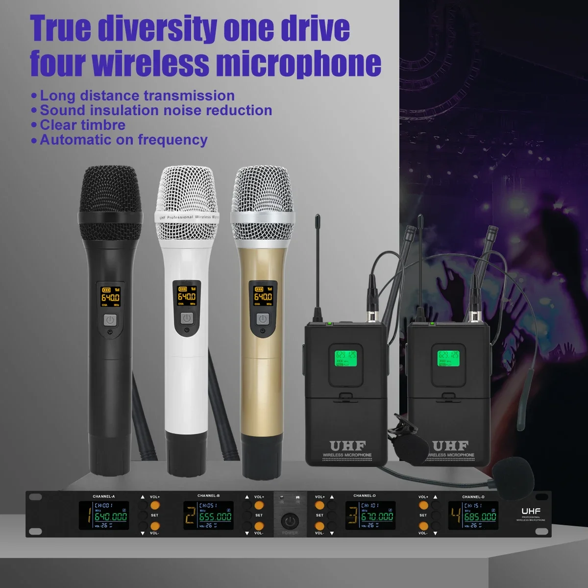 ERZHEN Professional ระบบไมโครโฟนไร้สาย UHF มือถือ lavalier ไมโครโฟนคาราโอเกะปาร์ตี้ไมโครโฟนไร้สาย