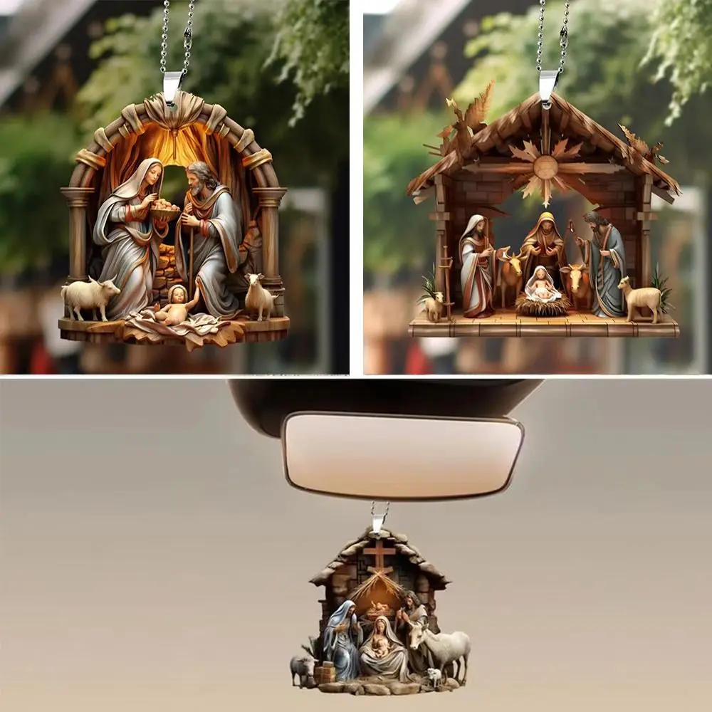 

Nativity Scene 2D Acrylic Nativity Scene Pendant Multi Scene Creative 2D Christmas Hanging Pendant Gift Double Side