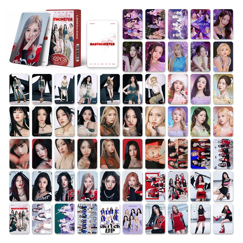 Imagem -03 - Babymonster Idol Album Lomo Cartões hd Photocards Adesivos Haram Ahyeon Rora Asa Fãs Presentes Novo Babymons7er 92 Peças por Conjunto