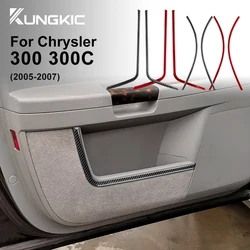 Car Door Strorage Strip Decor Real Soft Carbon Fiber Sticker for Chrysler 300 300C 2005 2006 2007 Interior Trim Accessories