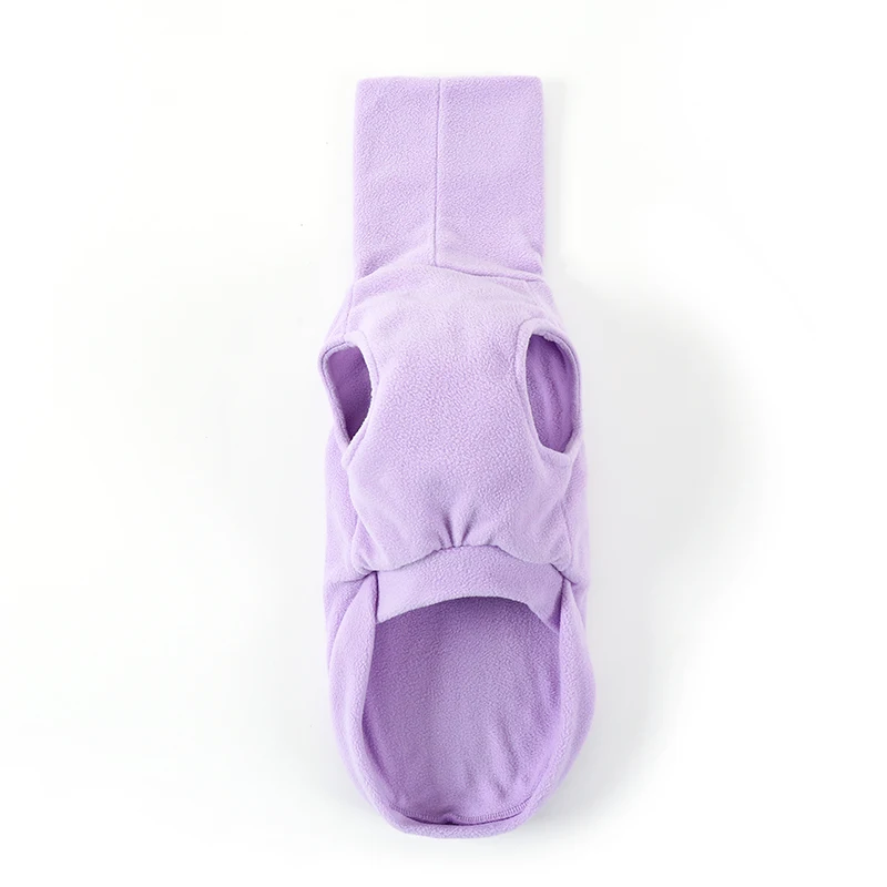 Effen kleur fleece wintervest met hoge hals voor Italië Greyhound Stretch Klassieke warme basislaag voor Whippet Puppy Lentekostuum