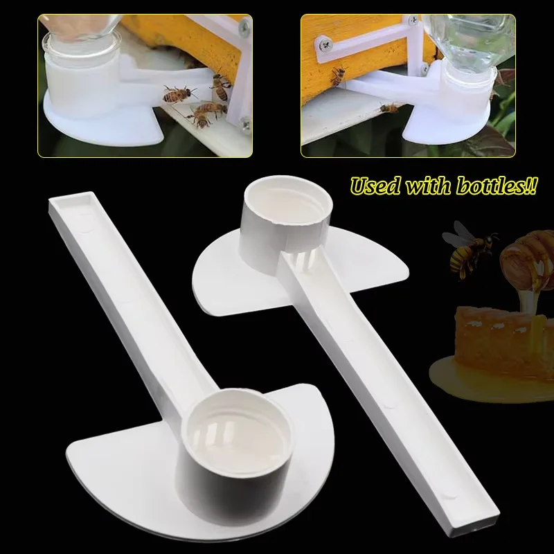10Pcs Beekeeping Bees Water Feeder, Bee Entry Plastic White Feeder, Beehive Garden Bee Honey Water Drink Drinkers Feeding Tools
