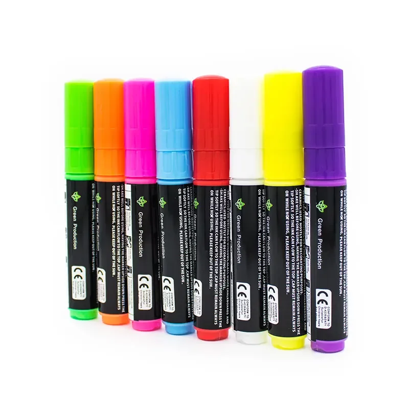 Glow In The Dark Ink Pen 8 Mm Big Whiteboard Marker Liquid Chalk Marker Fluorescent Pen With Logo