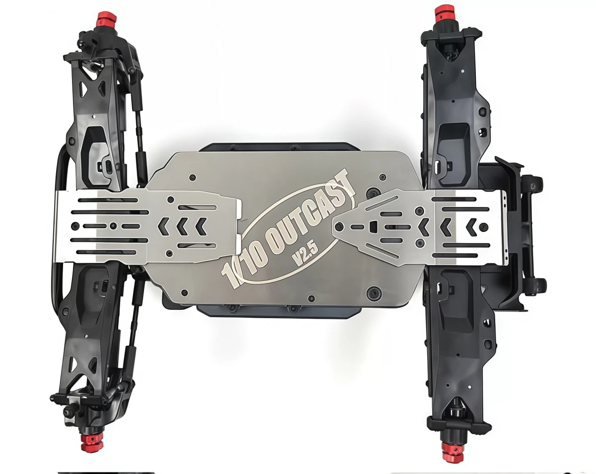 CNC Aluminum/Stainless Steel Full Chassis Armor Skid Plates For ARRMA 1/10 OUTCAST 4S V2.5 Stunt Truck Upgrade Parts