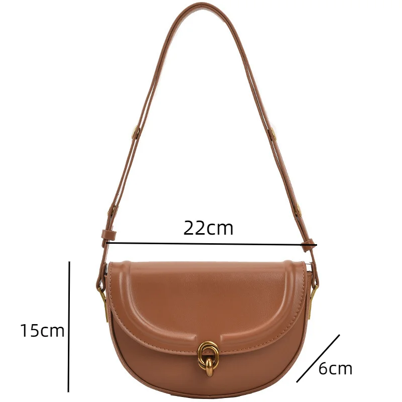 Saddle Small Crossbody Bags For Women 2024 Fashion Girl Underarm Shoulder Bags PU Leather Ladies Handbags And Purses