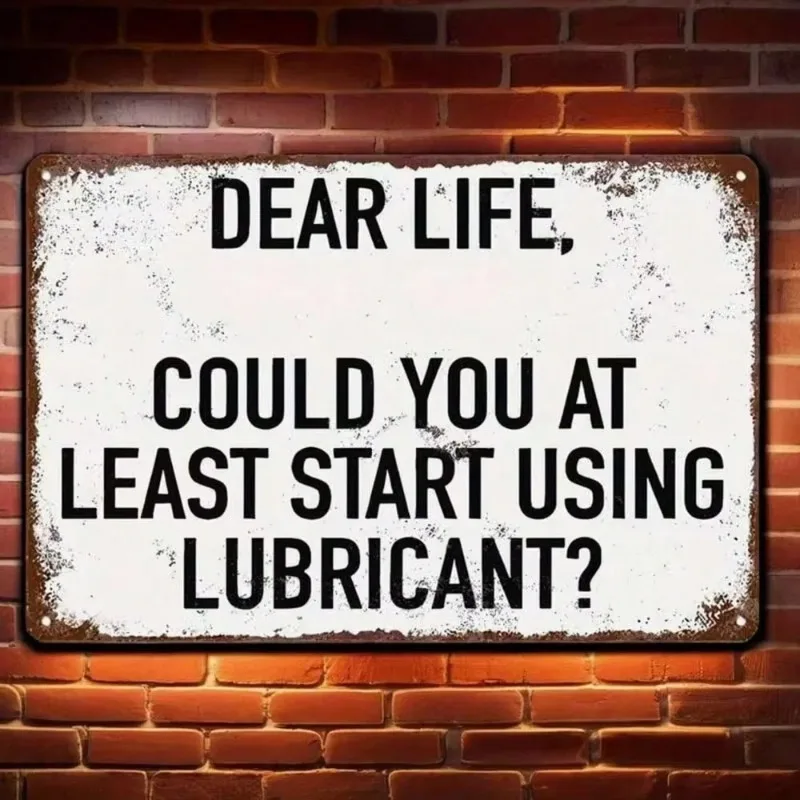 لافتة ألومنيوم مسطحة مضحكة ثنائية الأبعاد - ديكور مضحك، مثالية للشرفة والمقهى والجراج والحمام والطابق السفلي والحمام والبار #4