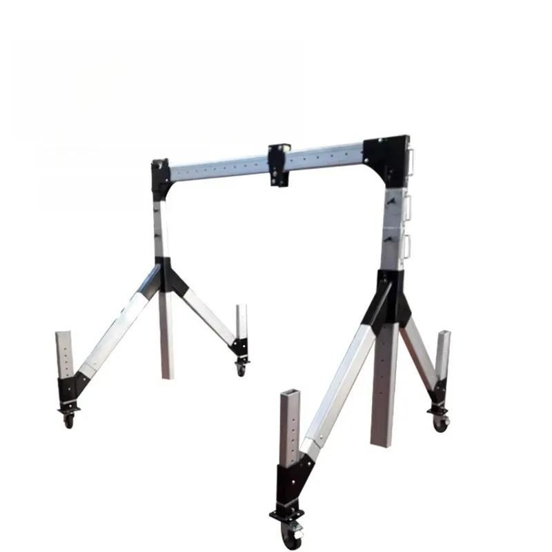 Industrial Aluminum Gantry Crane With Dual 1Ton 2Ton Bearing Range Compact Movable Structure Raw Material Hoisting Arrangement