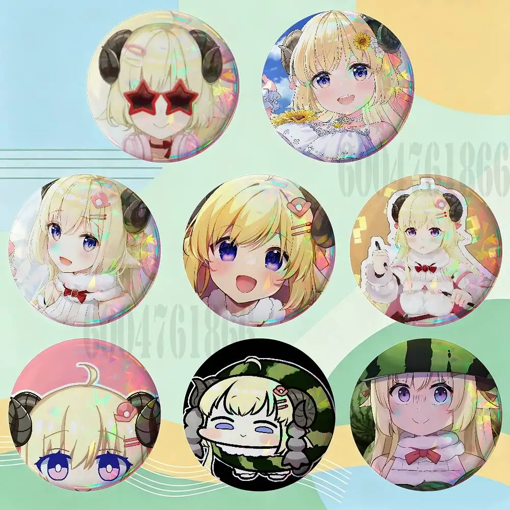 W-Watame HD Print Badges Pretty Round Display Brooches IP merchandise 32mm 58mm 75mm 44mm 25mm