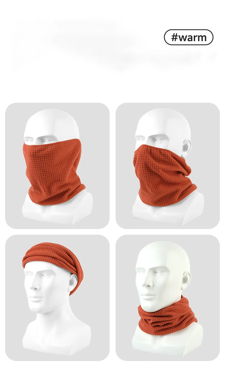 Waffel-Fahrrad-Halswärmer, winddicht, Winter-Polarfleece-Halswärmer, Wander-Unisex-Skimaske, Röhrenschal, Gesichtsbedeckung, Camping – Detail 5