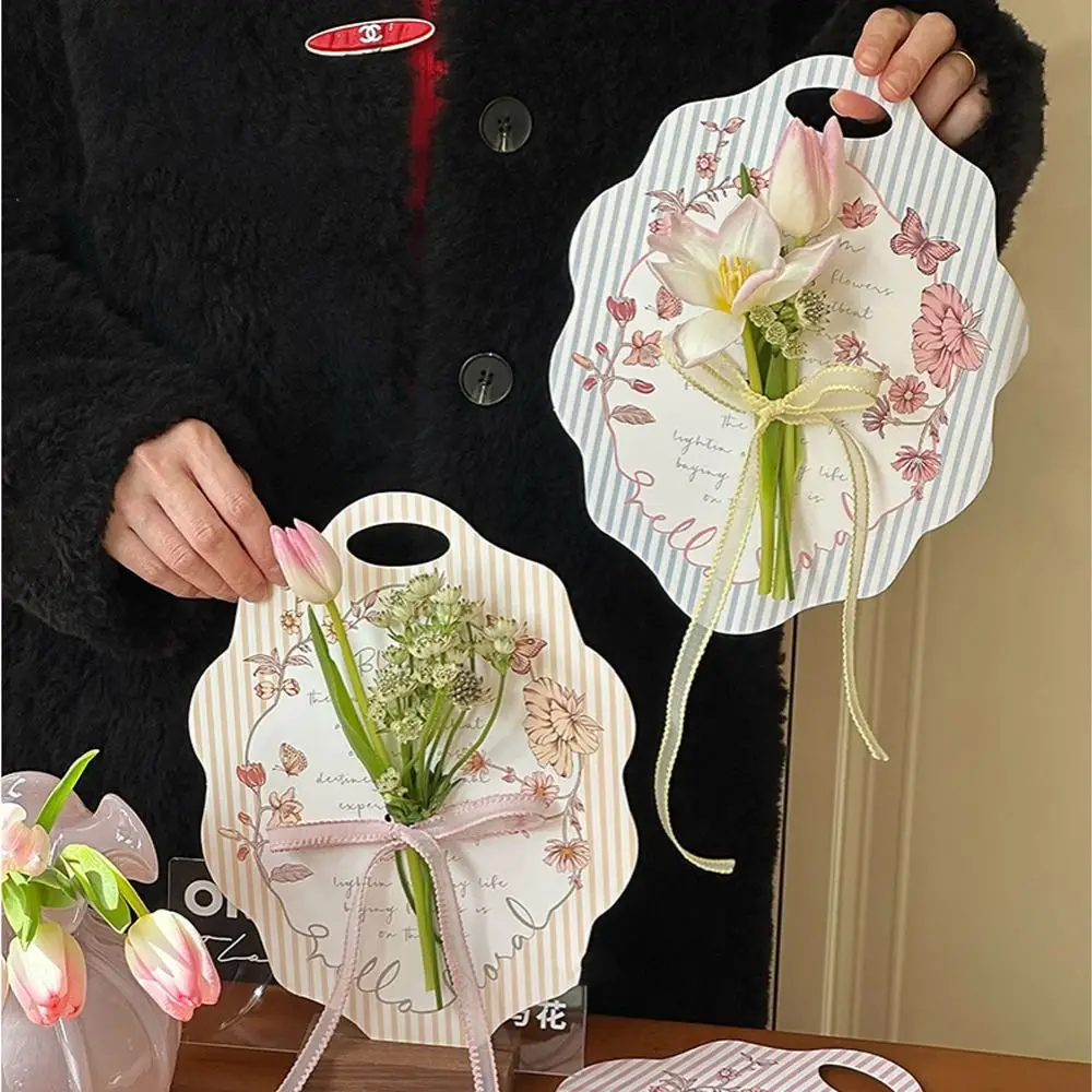 

5pcs Storage Bags Romantic Handheld Flower Box Paper DIY Bouquet Wrapping Box Portable Gift Packaging Boxes Mother's Day