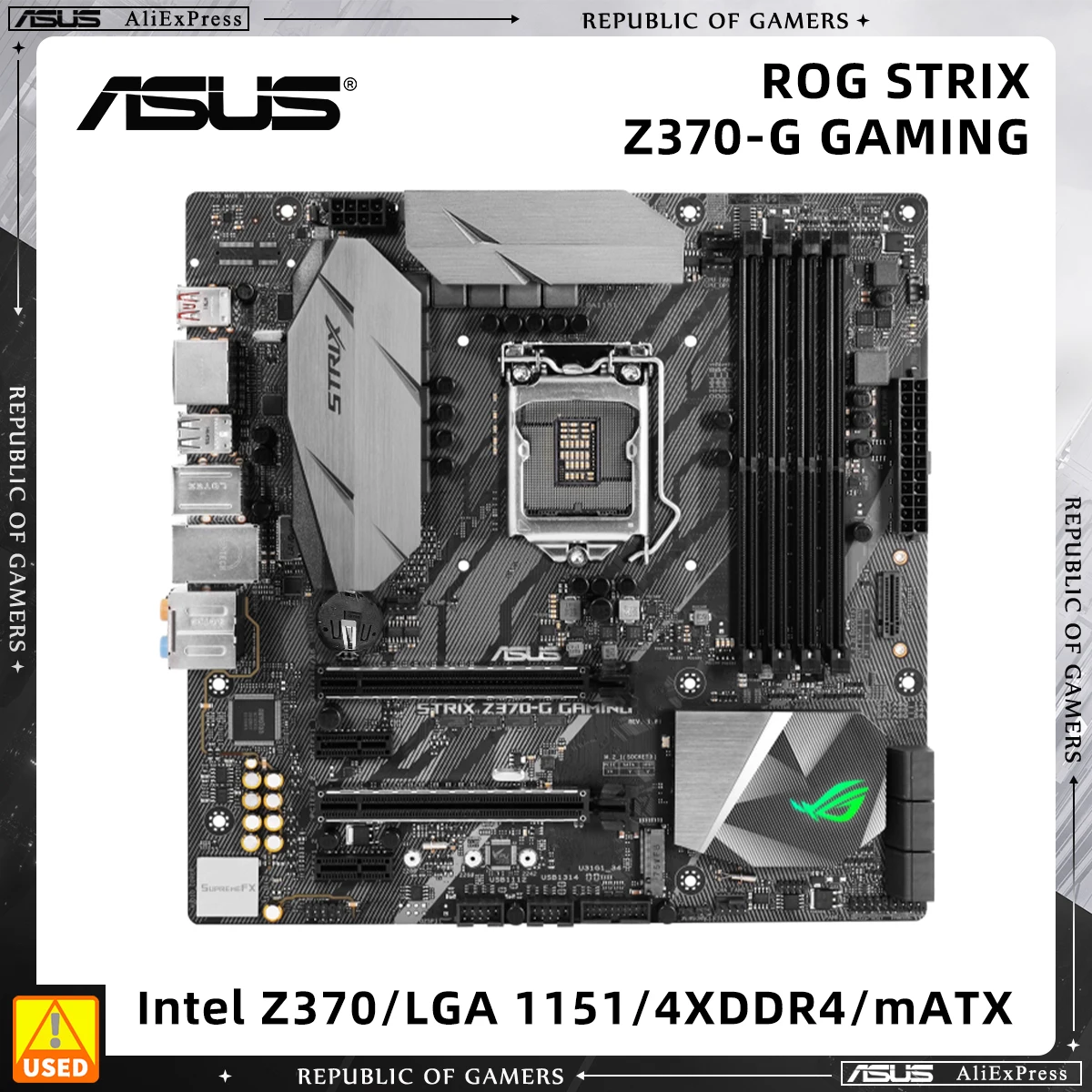 ASUS Motherboard, ROG STRIX Z370-G GAMING, Z370 Chipset, LGA1151 Socket for 8th 9th Gen Core,8600K 8700 9700 9400F 9600KF 9900KF