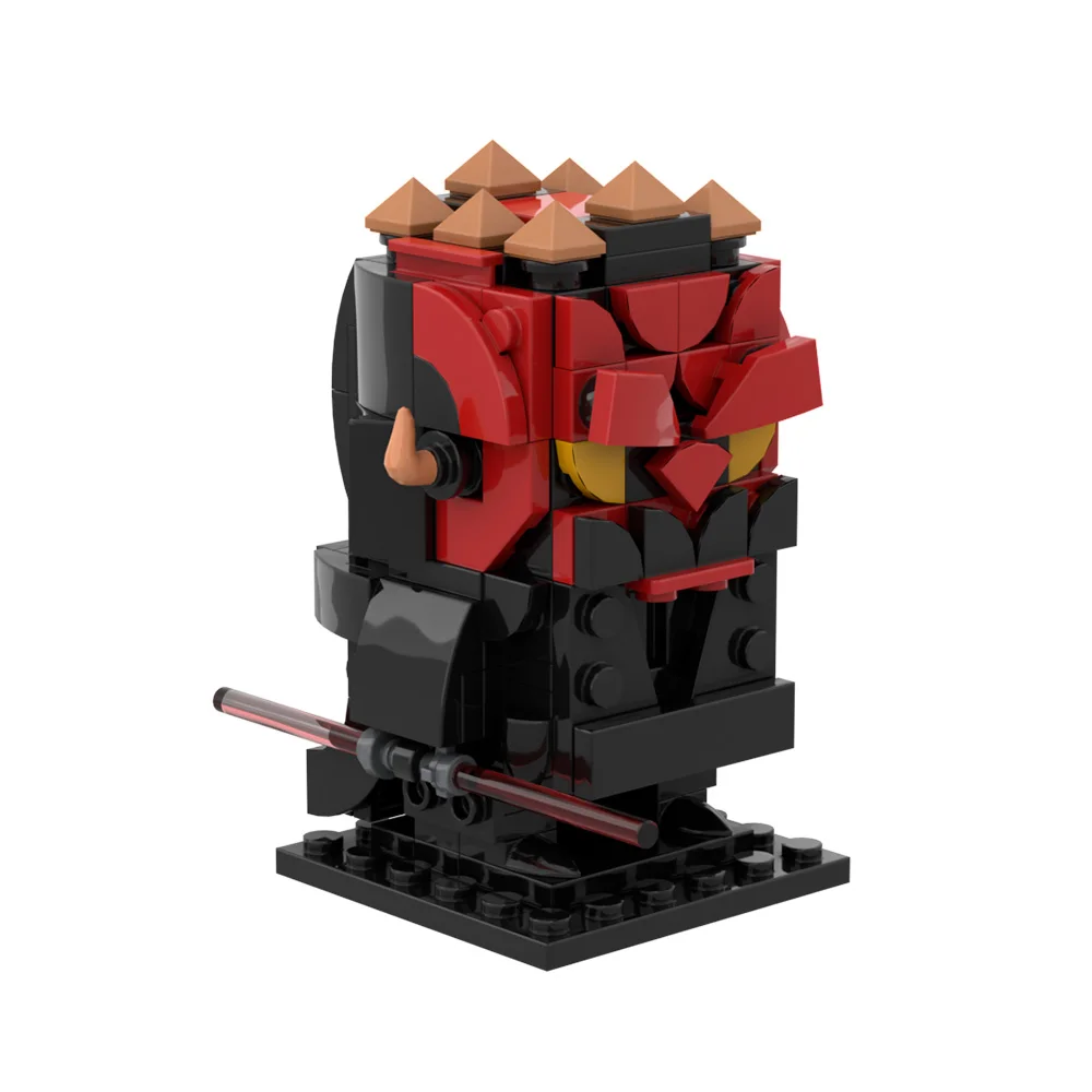 MOC Darth Maul BrickHeadz Model Building Blocks Movie Figure Double-Edged Lightsaber Battle Demon Action Figure Brick Toy Gift