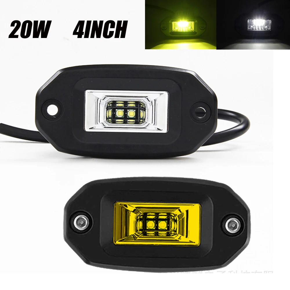 

20W Flood Led Working Light Running Driving Lighting ed Lights for Vehicles Bar Pods 12V 24V Off road 4x4 Trailer Forklift Truck