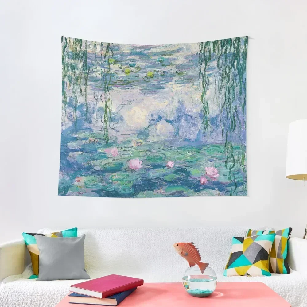 Water Lilies Claude Monet Fine Art Tapestry Outdoor Decor Aesthetics For Room Wallpaper Bedroom Carpet On The Wall Tapestry