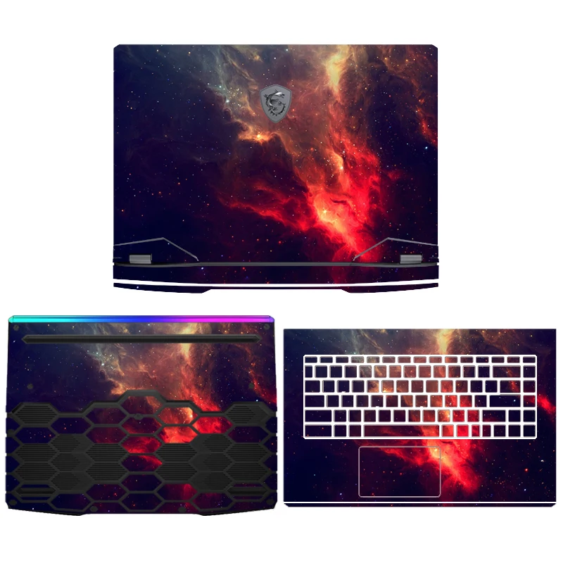 Piel de ordenador portátil para MSI GF66 GF76 GE76 GS76 GL76 GE78 GE68 GP68 pegatinas de vinilo antipolvo para MSI GL66 GS66 GS77 GT77 película personalizada