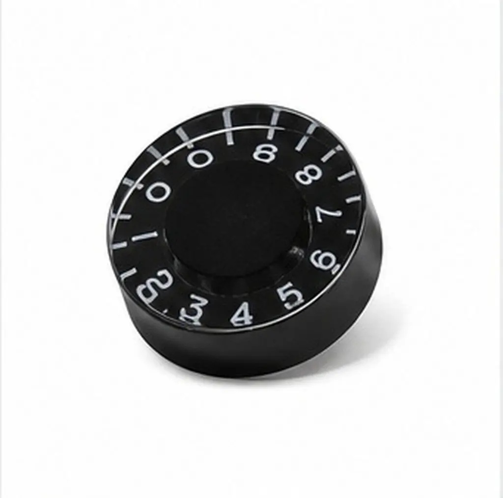 4Pcs Guitar Control Knobs Volume Tone Replacement Set Electric Guitar Parts Premium Material Rigid Digit Design Black