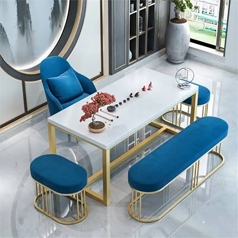 

Hxl solid wood tea table for office use, wrought iron office negotiation tea table and chair set