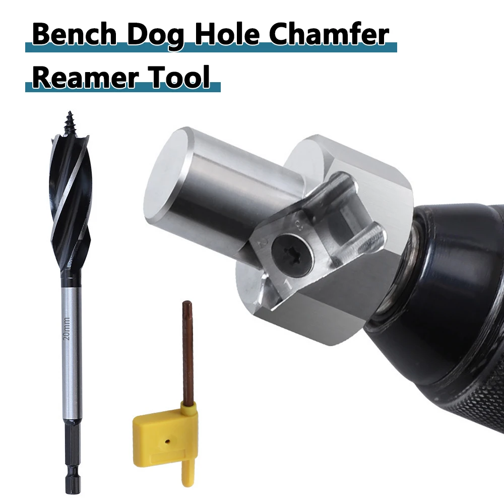 Heißer 20mm Hund Loch Fase Reibahle Werkzeug Set Entgraten Trimmer Bohrer Schaft Hund Löcher Poliert Finish Werkzeug für elektrische Bohrer – Detail 1