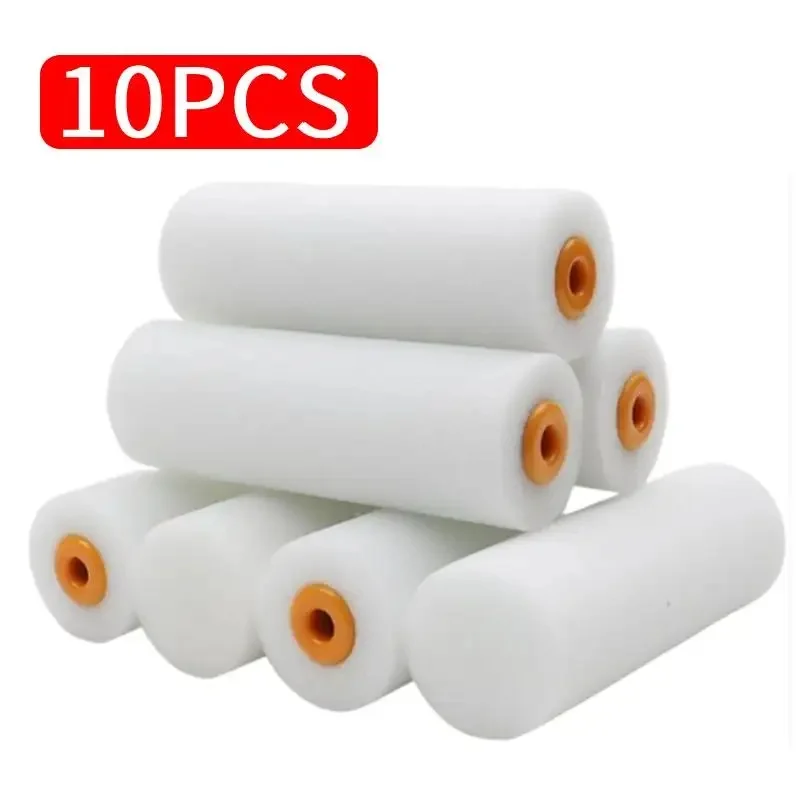 10 Pack 4 Inch Small Foam Paint Roller Covers Mini Foam Rollers For Cabinet Door Wall Painting Smooth Bubble Free Finish High Qu