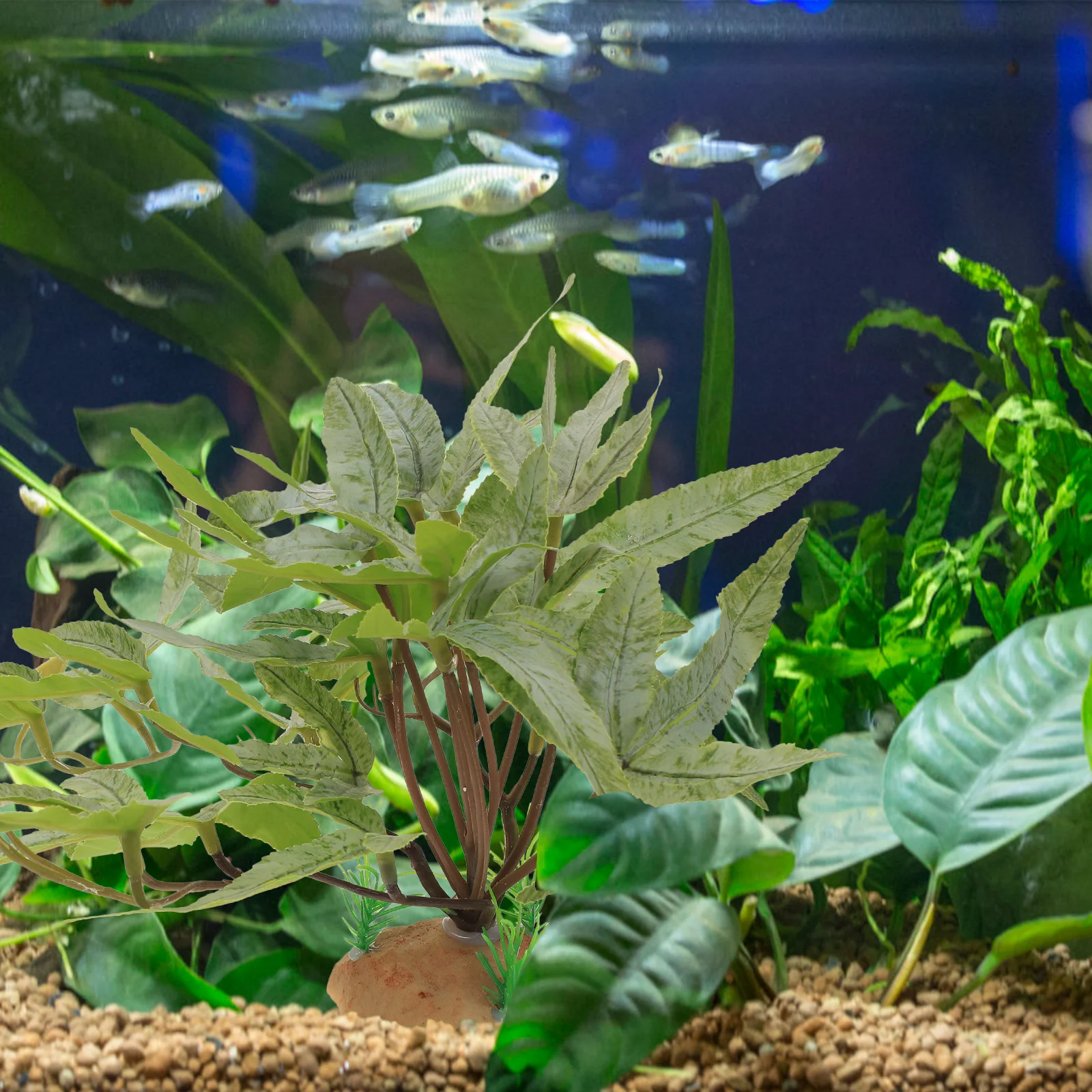 

Artificial Reptile Terrarium Plant with Base Natural Simulation Leaf Decorative Fish Tank Ornament Aquarium Cave Decoration