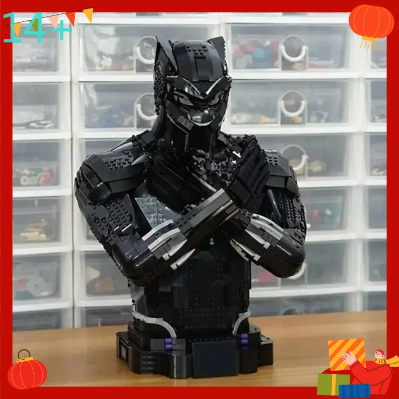 

Moc lnright Store 2925Pcs Movie Black Leopard Model Bust Head Set Custom Puzzle Diy Creative Ideas KidToy Birthday Gift