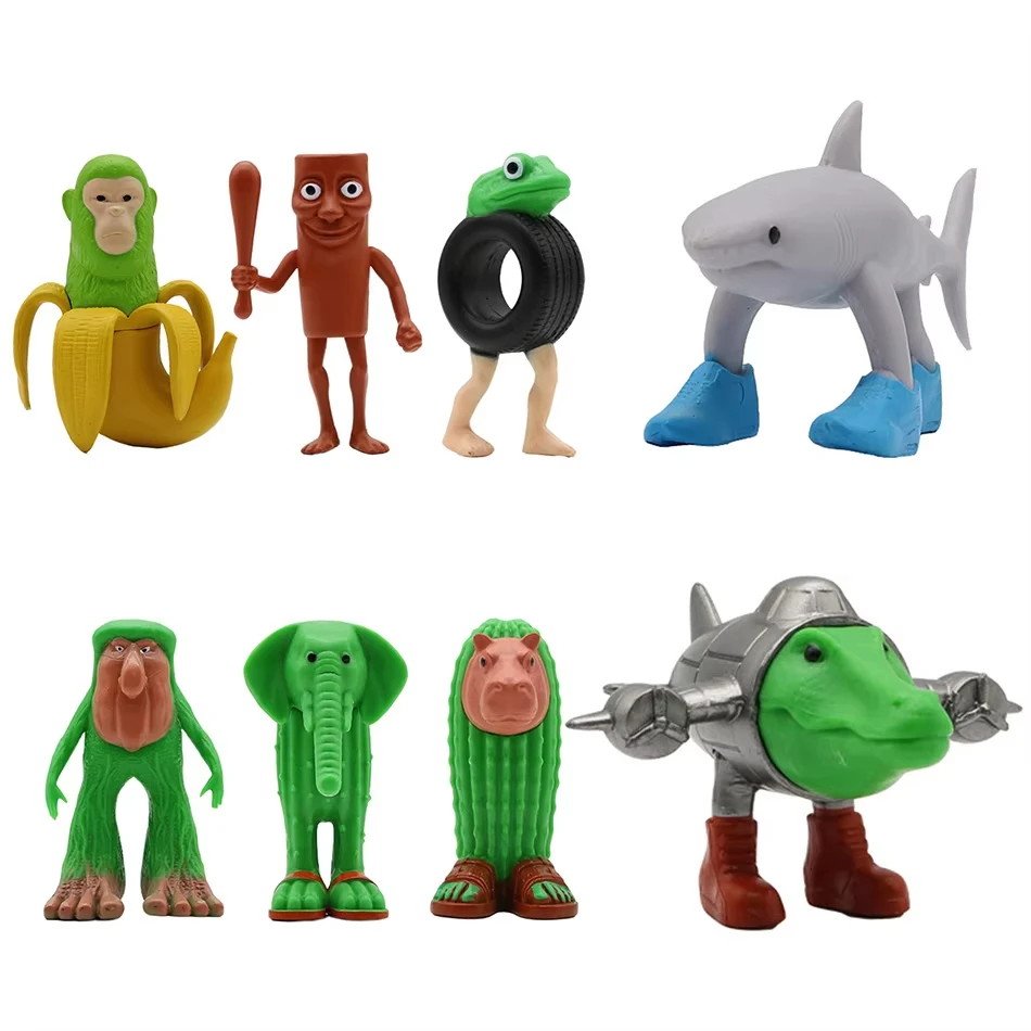 Neue Hai-Figur Tungtungsahur-Figur, lustige Puppe, Desktop-Dekoration, Tralalero Tralala-Figur, beweglich, 3D-gedruckt