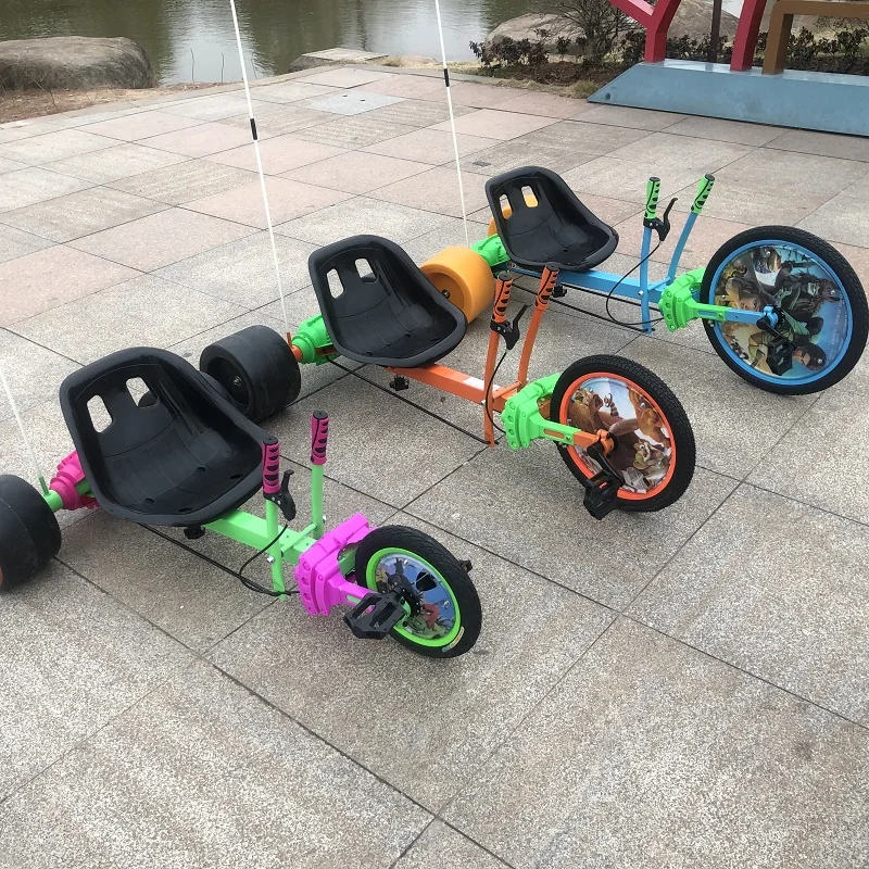Drift Trike تصميم أنيق ومريح، مقعد قابل للتعديل، إطار فولاذي متين، سهل التشغيل، فرامل كوستر بمصباح LED #5