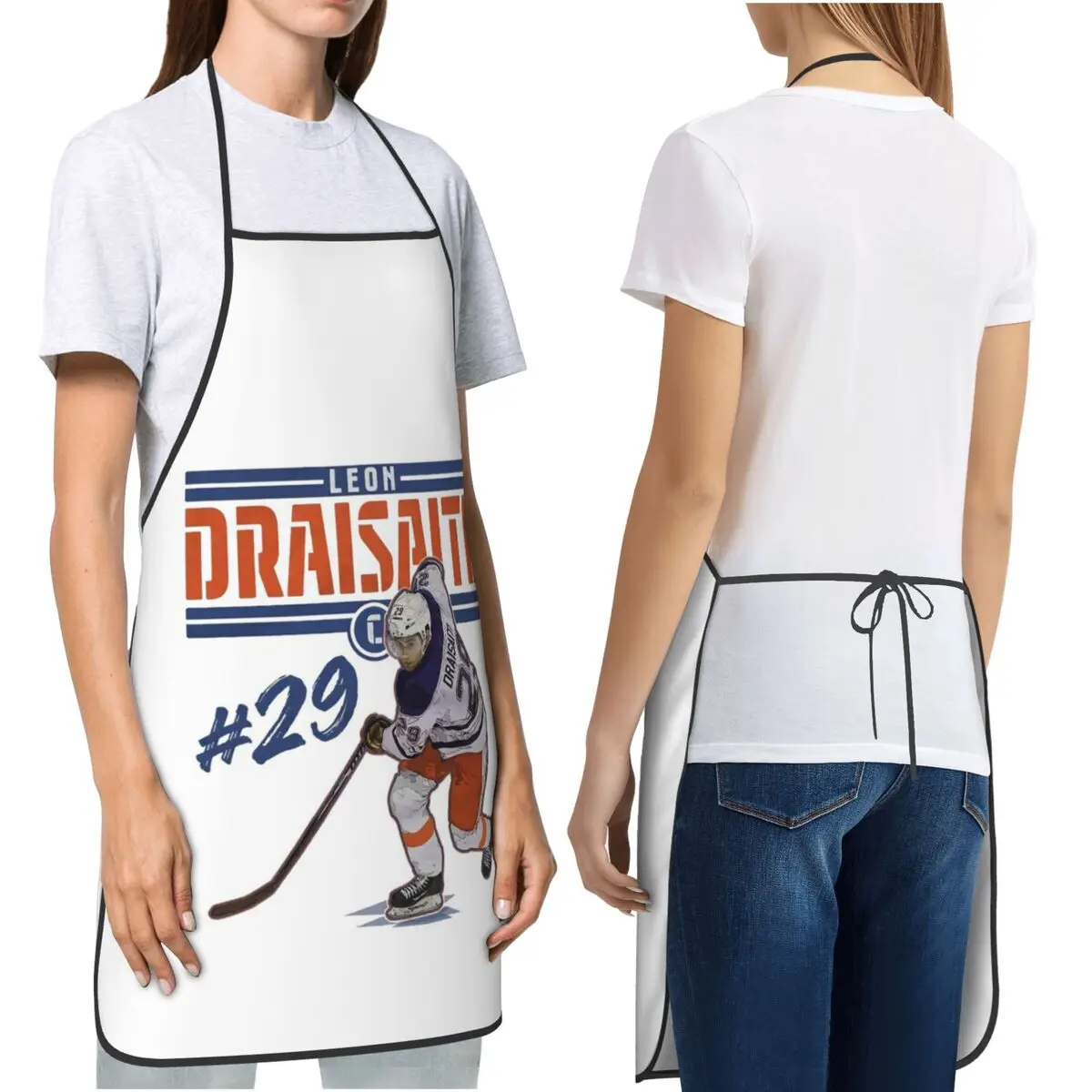 مريلة كونور ماك ديفيد 97 لمحبي إدمونتون أويلرز، مريلة مطبخ الطبخ، مريلة بدون أكمام، تنظيف المطبخ بينافور