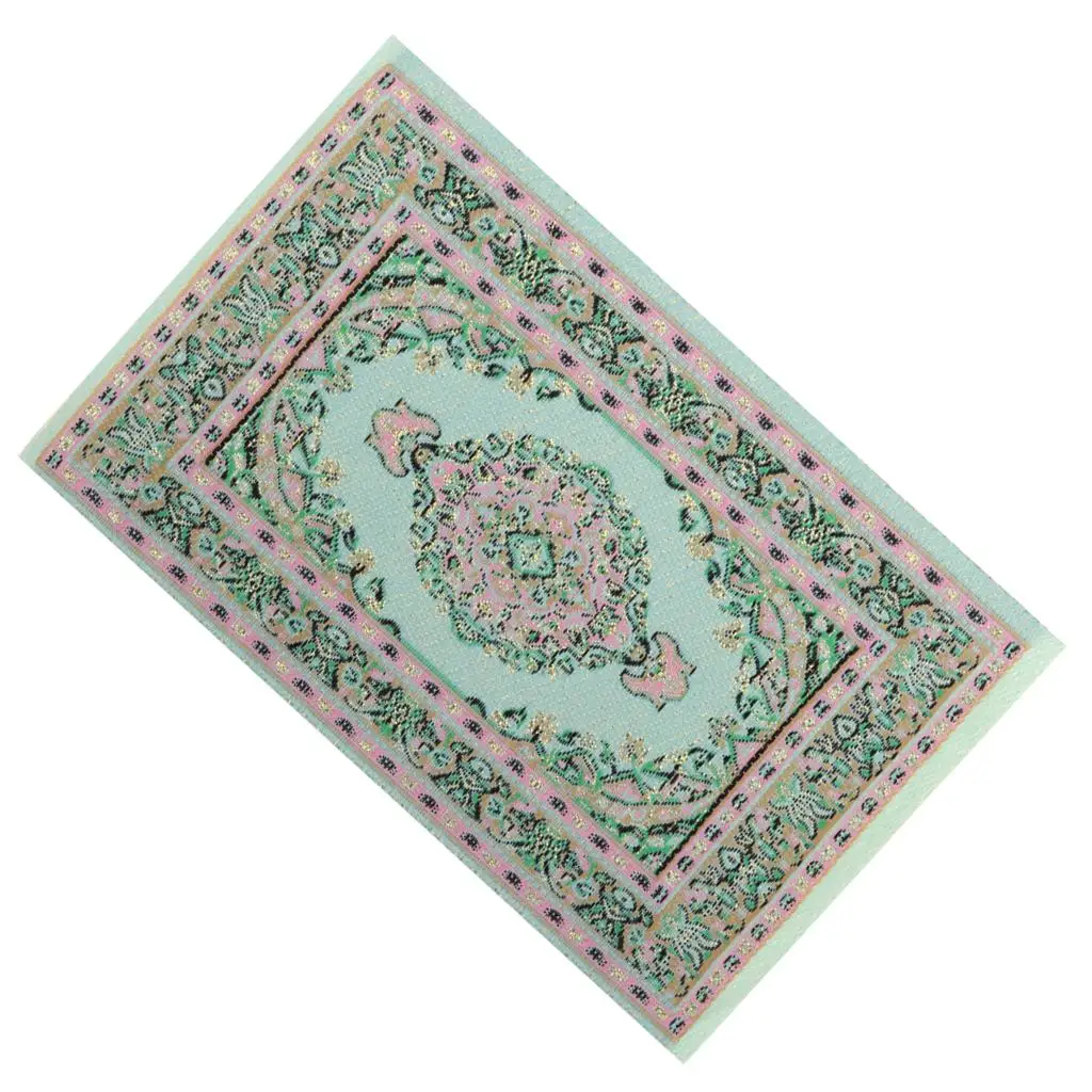 Turkish Style Carpet Embroidery Cloth /12 Dollhouse Miniatures Green #B