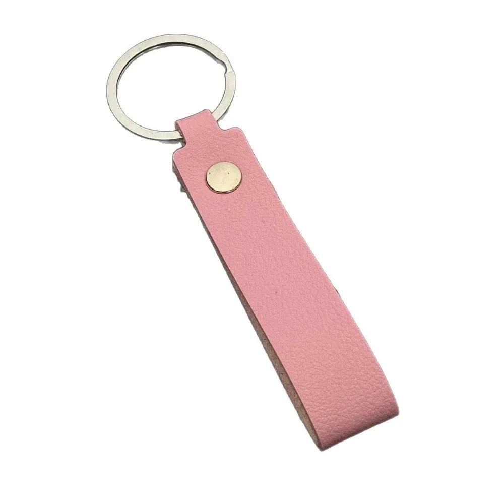 

PU Colorful Leather Keychain Small Keychain Metal Buckle Ring Car Key Hanging Rope Suitable for Fashionable Men and Women Gift