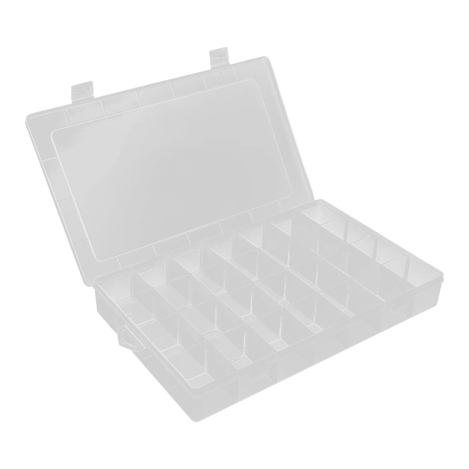 28 Grids Clear Plastic Jewelry Storage Box Adjustable Organizer Container Removable Dividers for Mini Accessories Pills