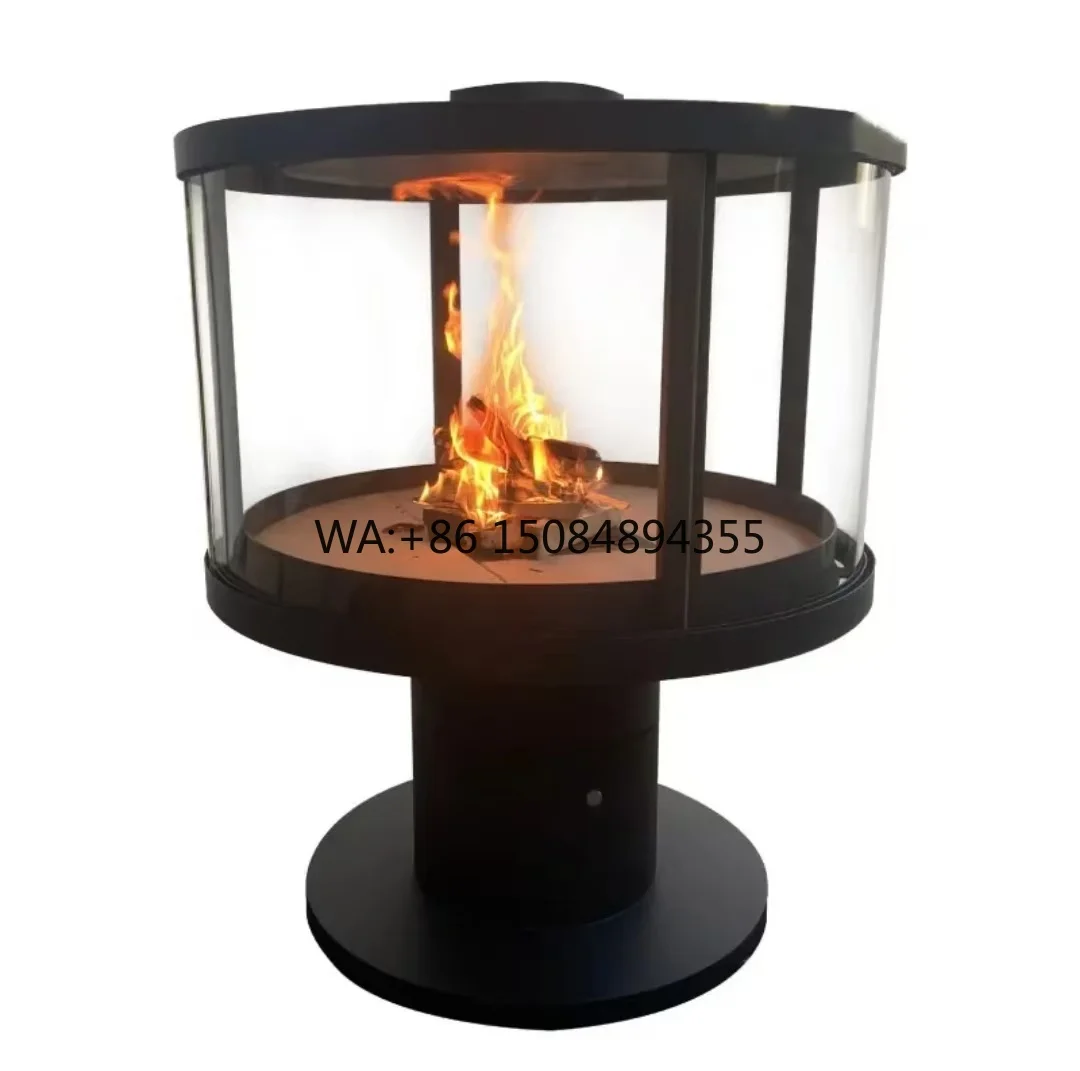 Warmfire High Quality Freestanding Steel Wood Stove Home Heaters 15kw Black Modern Design Outdoor Fireplace