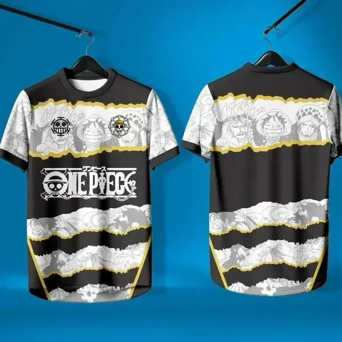 Bandai One Piece New  Anime Luffy Summer Jersey T-shirt 3D Adult and Children's Multifunctional Top