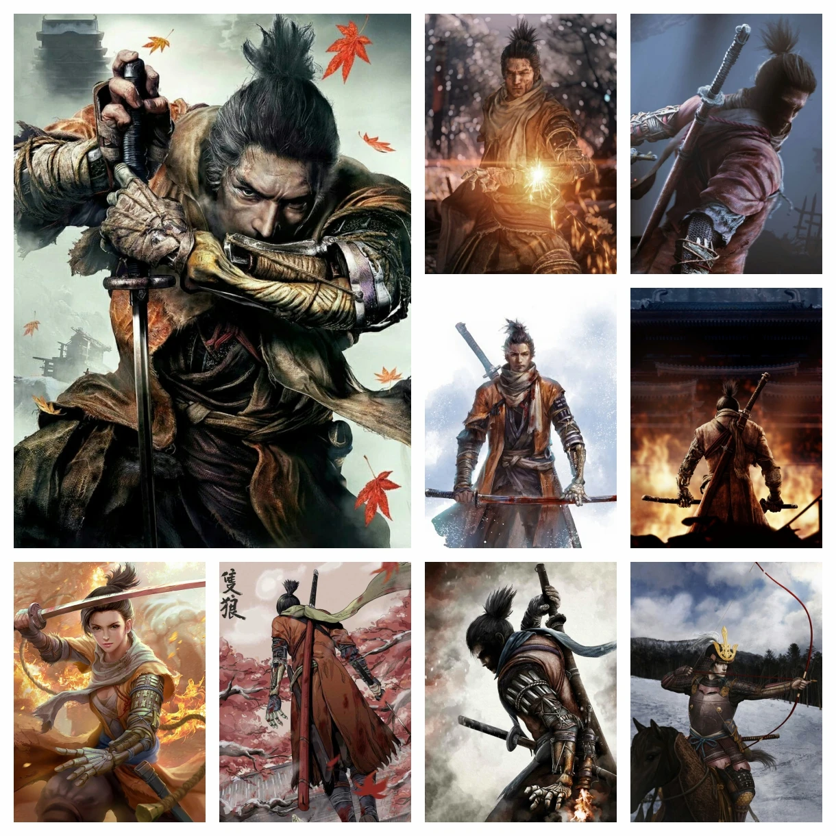 

5D Full Drill Sekiro Shadows Die Twice Diamond Painting Japanese Game Wall Art Cross Stitch Embroidery Picture Mosaic Home Decor