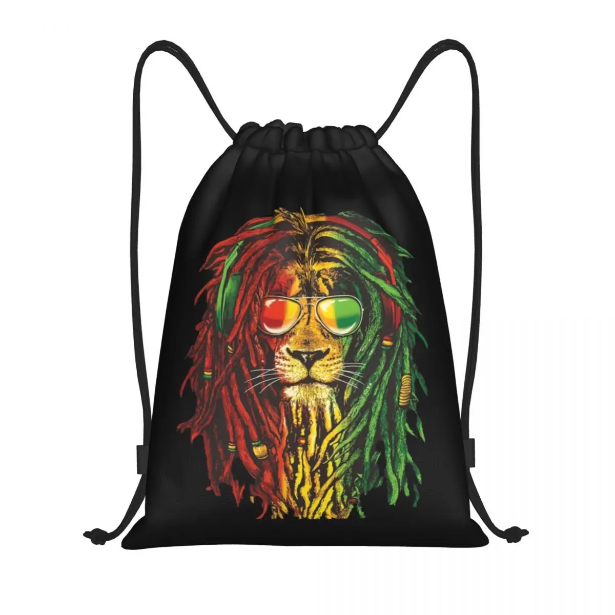 Rasta Reggae Discuting Proximity Wstring Bags for Men, Portable Gym Sports Sackpack, Jamaican Jamaica Pride, Rastafarian Lover Shopping Backpacks