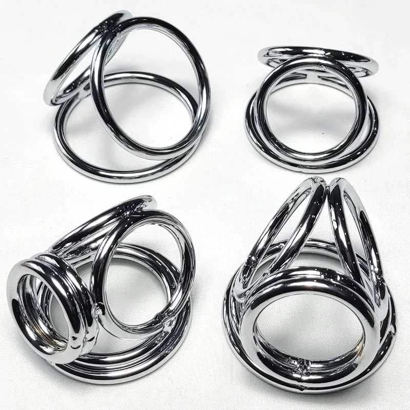 Sexy Cock Ring Metal Penis Rings Cage Male Chastity Device Locks Sex Toys For Men Ball Stretcher Delay Ejaculation Cockring Shop