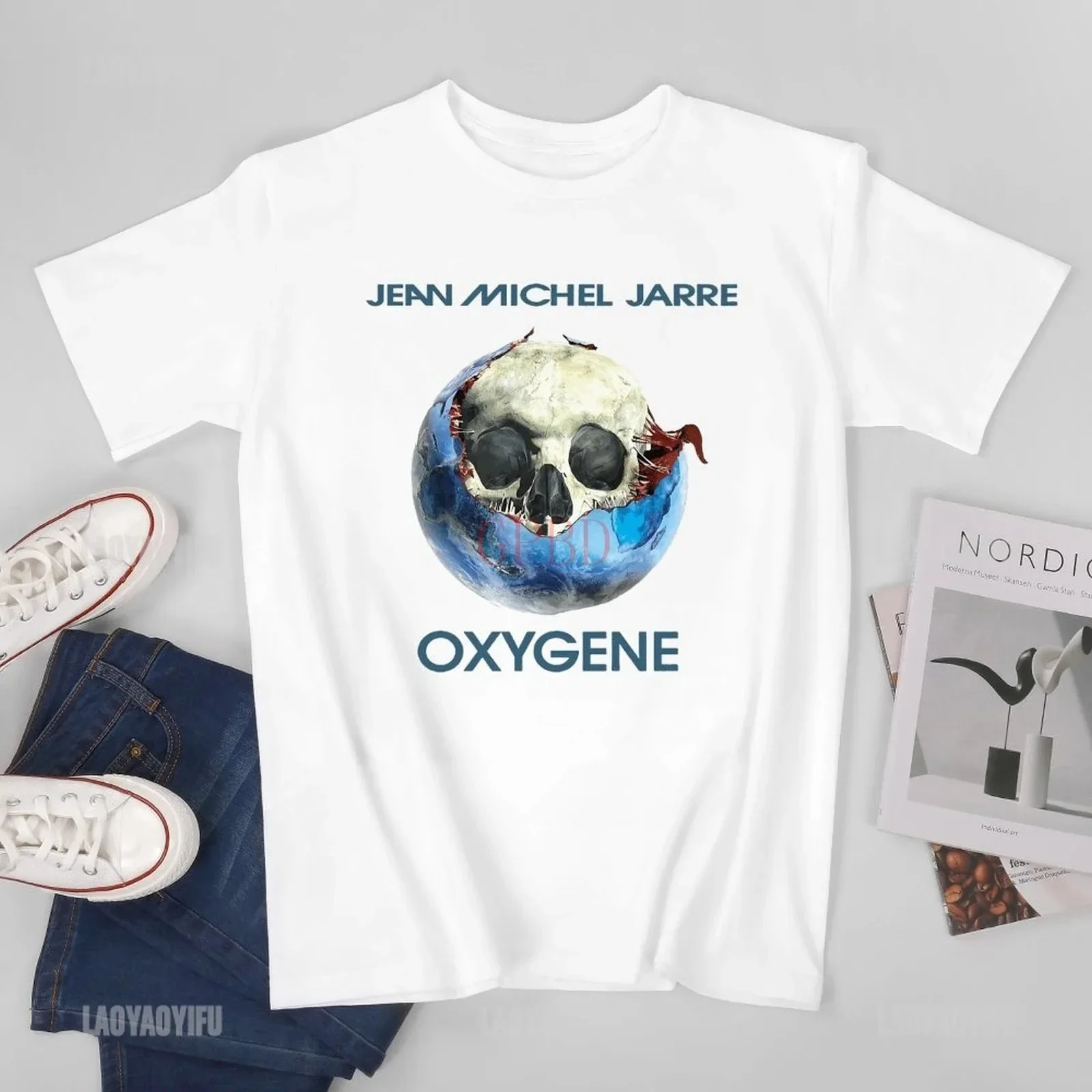 تي شيرت JEAN MICHEL JARRE Oxygen بأكمام قصيرة ورقبة دائرية كاجوال عصري ومريح للسيدات
