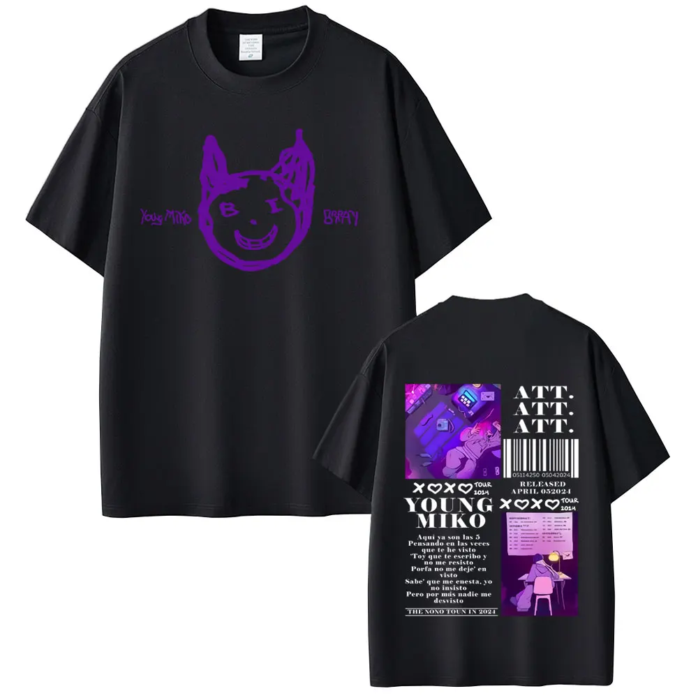 

Футболка Young Miko Xoxo Curita Tour Merch для мужчин и женщин, модная одежда, футболки оверсайз с короткими рукавами, повседневные хлопковые футболки