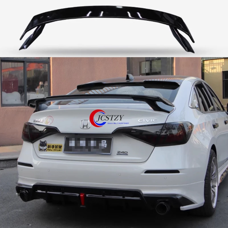 Sport Dach Heckspoiler Wind Für Honda Civic 11. Generation 2022-2025 4DR Limousine Styling Zubehör Klinge-förmigen Stamm Spoiler