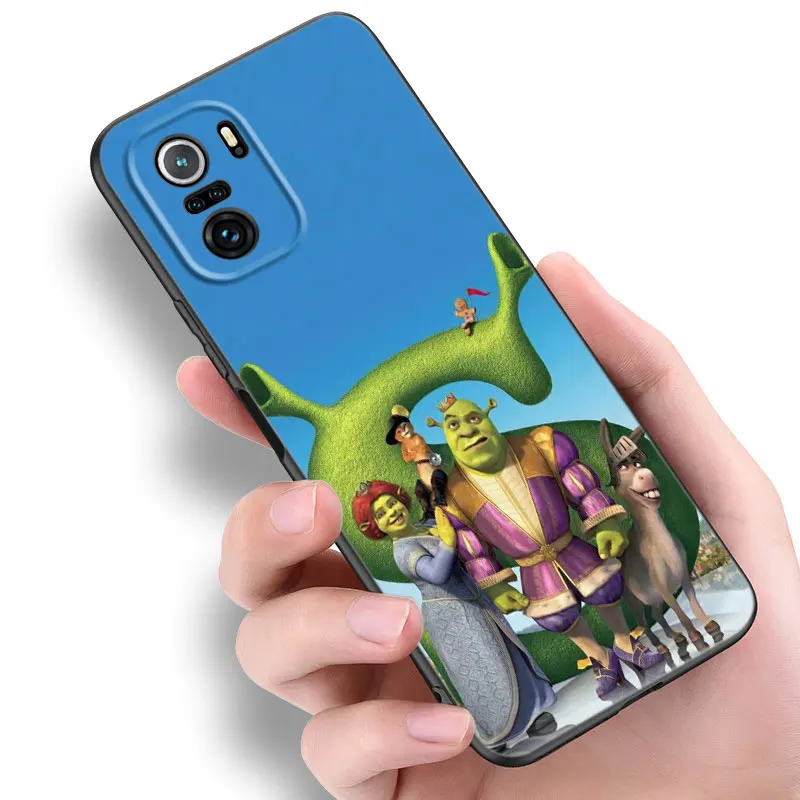 Cartoon Funny Movie S-Shrek Black Phone Case For Xiaomi 10T 11 Lite 11T 12S 12X 13T 14 Pro A1 A2 POCO M3 M4 M6 X3 NFC X5 Pro F3