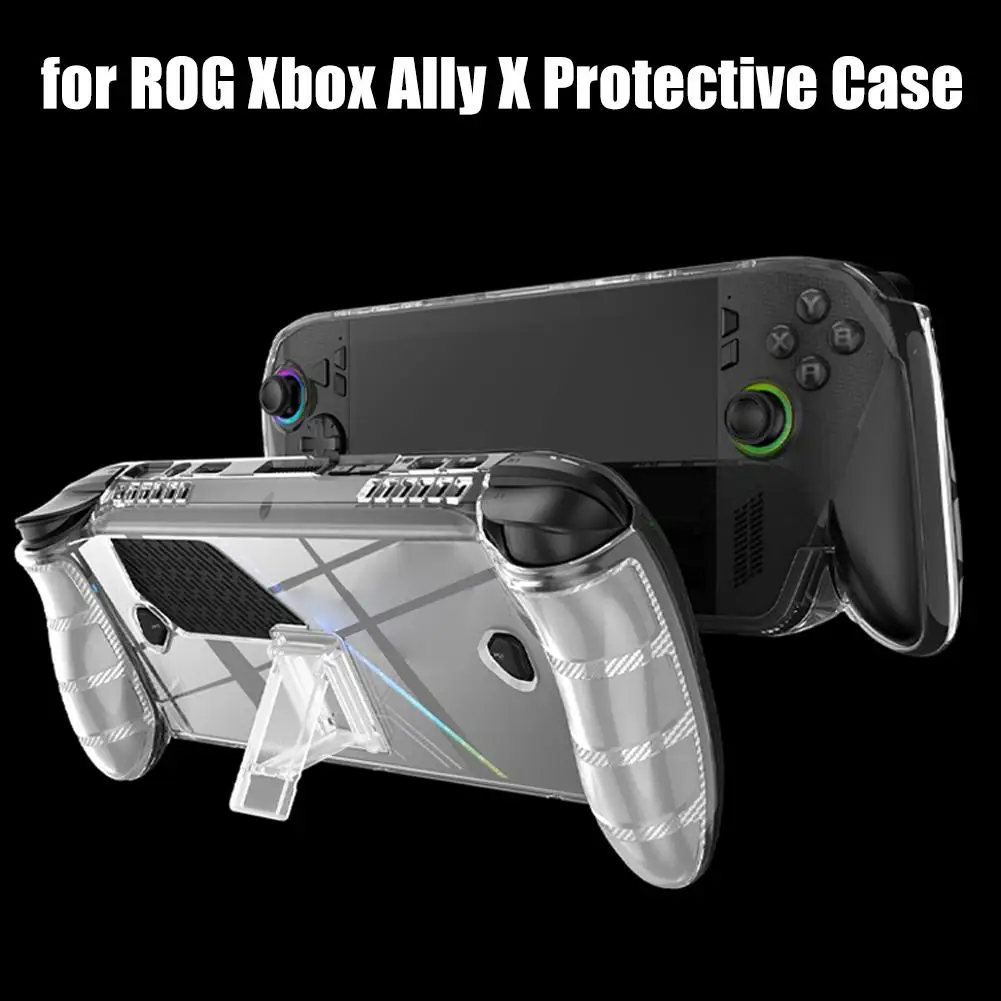 

Для портативного устройства ROG Xbox Ally/Ally X, прозрачный чехол из ТПУ, полное покрытие с кронштейном, противоударный, противоскользящий, защита от падения