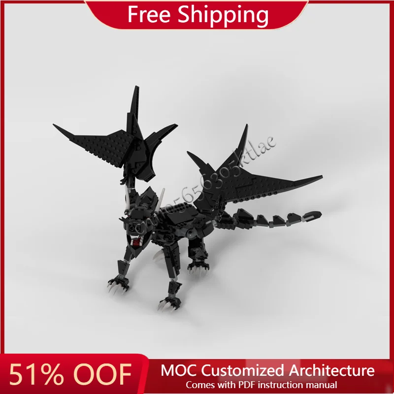 Novo 440 peças moc famoso anime dominador dinossauro voador blocos de construção modelo crianças montagem exibição brinquedos presentes do festival