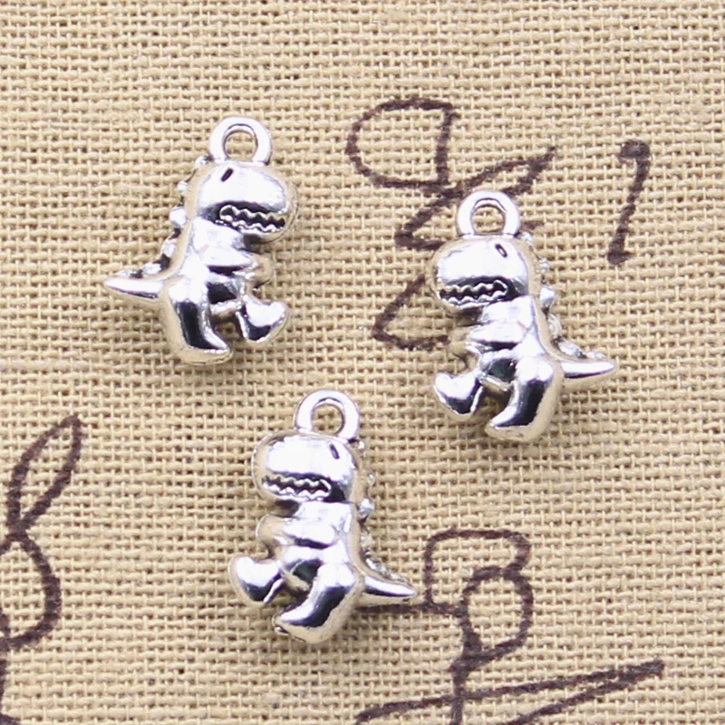 15pcs Charms Dinosaur Baby 16x12x7mm Antique Silver Color Pendants DIY Crafts Making Findings Handmade Tibetan Jewelry