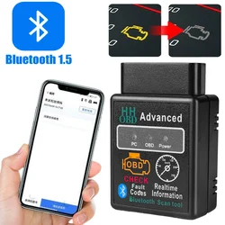 Bluetooth-Compatible Car OBD2 Scanner Elm327 V1.5 Code Reader OBDII Diagnostic Tool Diagnosis Scanner for Android IOS Windows