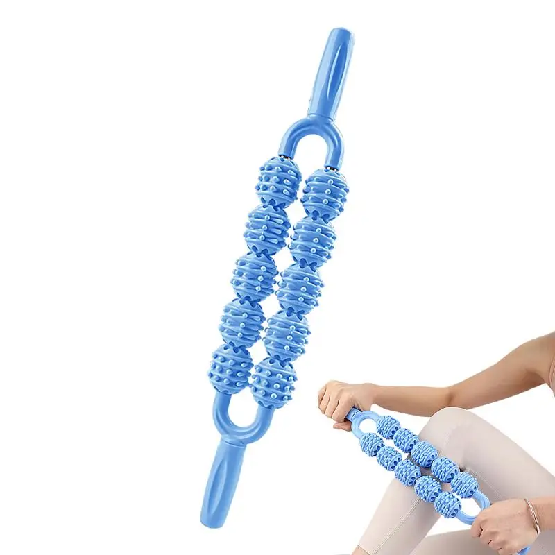 

Double-row roller massage sticks Massager Roller Trigger Point 10-Wheel for Fascia Muscle&Abdomen Body Muscle Belly Relief Tool