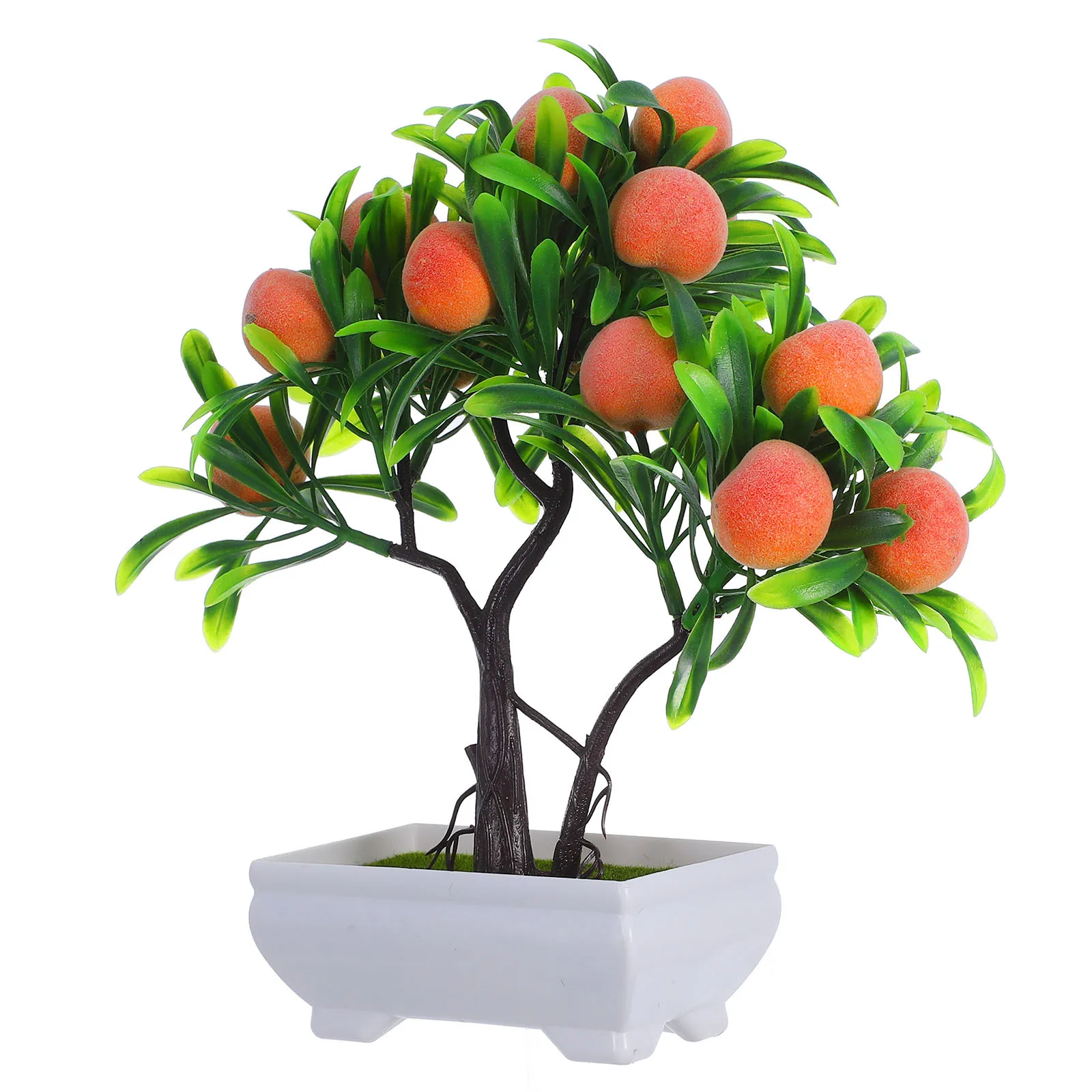 

Artificial Bonsai Peach Tree Potted Plant Lifelike Fake Plant Decor for Home Office Table Setting Decoration Artificial Bonsai