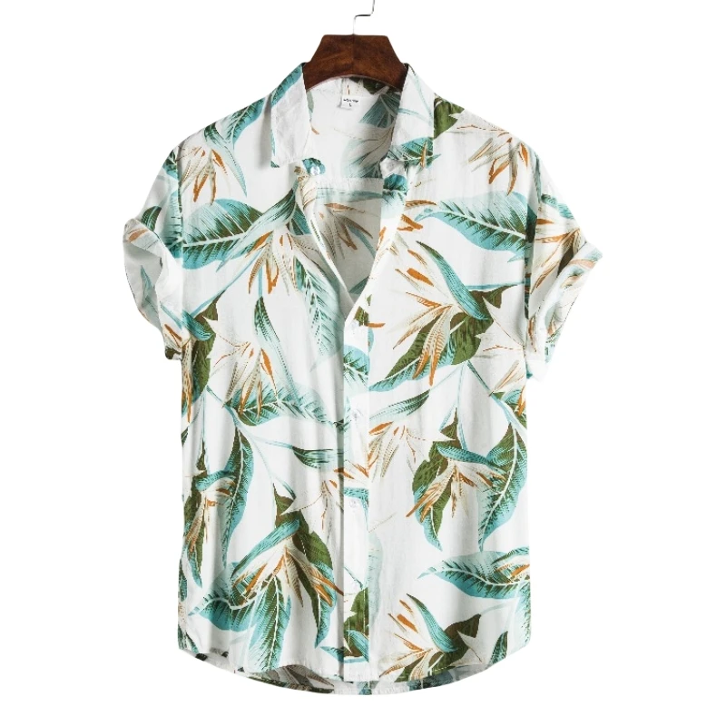 Camisa hawaiana de manga corta para hombre, camisa Popular coreana, Tiki, ropa de playa