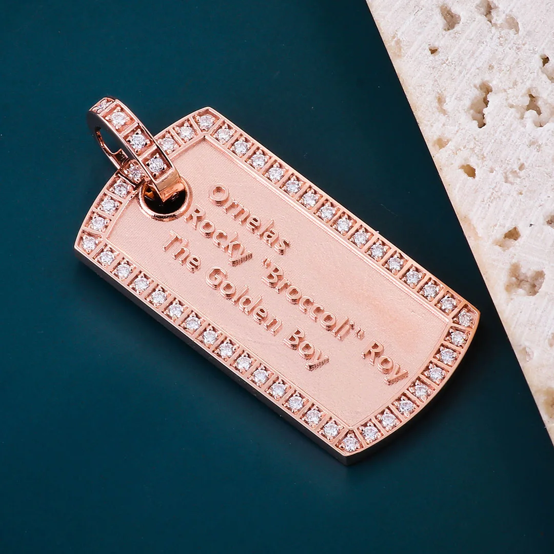 بروفانس مربع قلادة للرجال مويسانيتي الهيب هوب المعلقات للنساء 10K روك قطرة قلادة ميامي مغني الراب قلادة للرجل