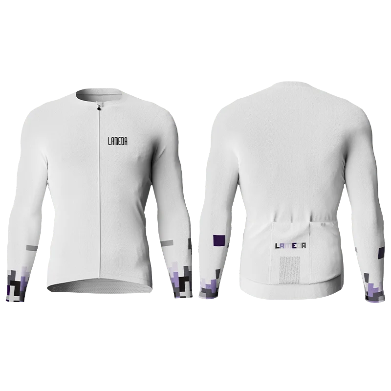 

LAMEDA Men's Cycling Jersey Quick Long Sleeve Dry Breathable Spring & Autumn Road Bicycle MTB Clothing Jersey Man with 3 Pockets