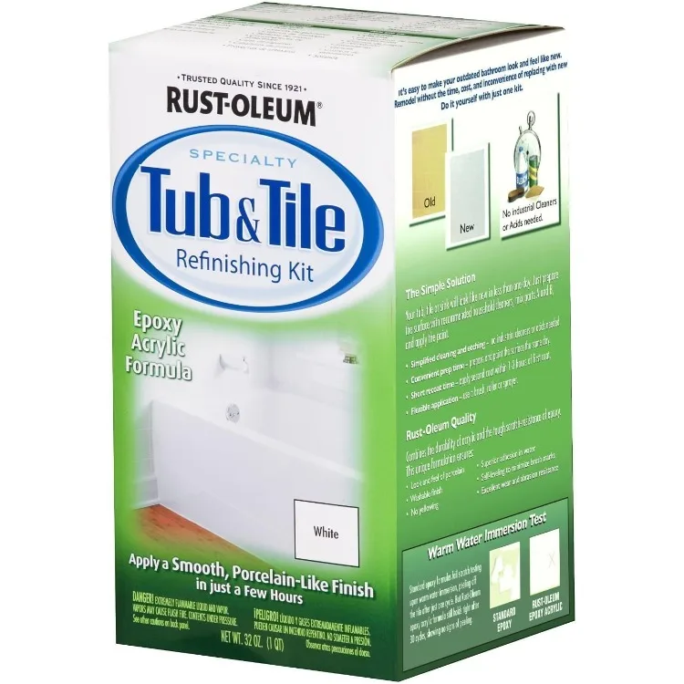 

7860519 Acrylic Tub and Tile Refinishing 2-Part Kit, White 2 Pack